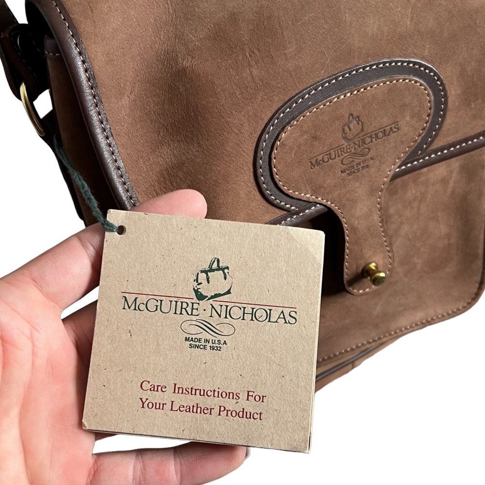 McGuire Nicholas Vintage deadstock suede leather crossbody purse saddle bag - Picture 3 of 12
